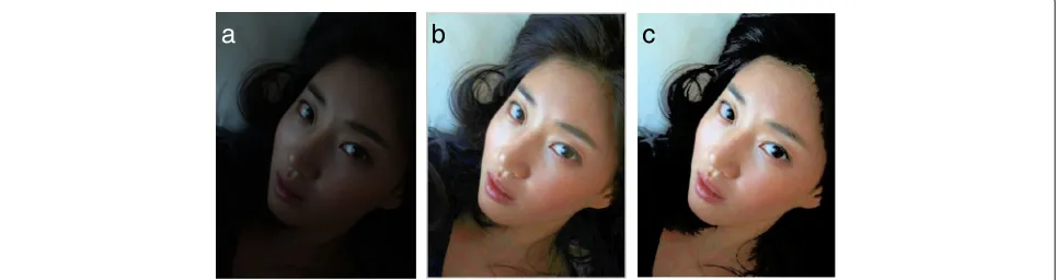 Fig. 7 Comparison of output images for “street2” image. a Original b with edge separation and c without edge separation