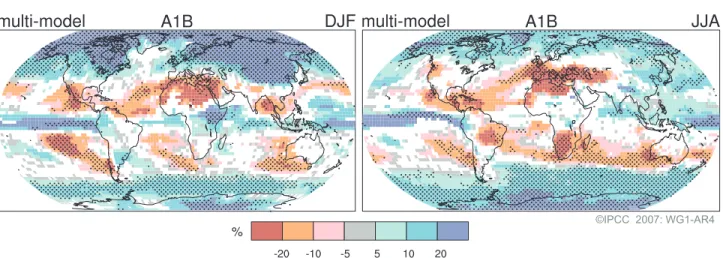Figure SPM.7. Relative changes in precipitation (in percent) for the period 2090–2099, relative to 1980–1999
