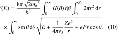 Fig. 2State densities of free and bound states as obtained by