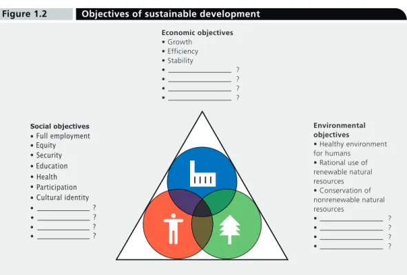 Figure 1.2 shows just a few of the many objectives, which, if ignored, threaten to slow down or reverse development in other areas