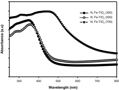 Fig. 2 shows the  morphology of N, Fe- calcined at temperatures of 300 °C, 500 