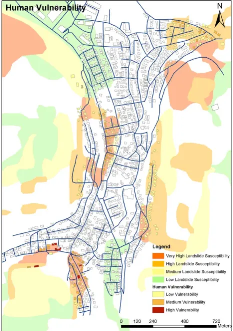 Fig. 6. The spatial pattern of human vulnerability.