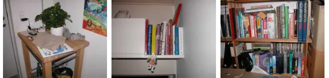 Figure 4: Left: Table in Entrance hall with a pile of things to remember when leaving the 