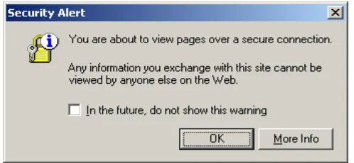 Figure 1. A browser message that pops up during installation of two the PKI-based e-banks