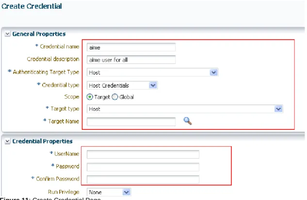 Figure 11: Create Credential Page 