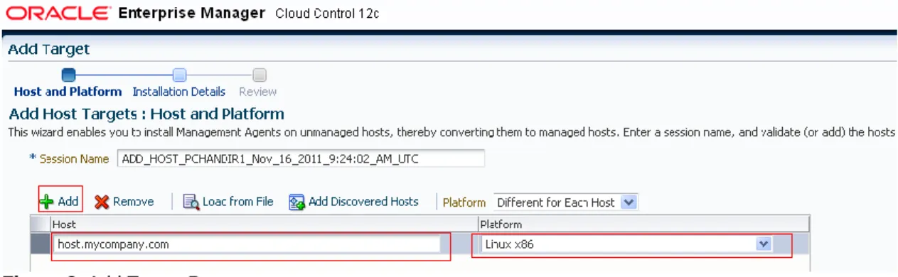 Figure 3: Add Target Page.  