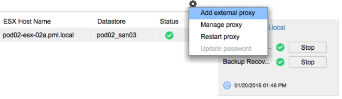Figure 1. Adding an External Proxy in the vSphere Data Protection Configure UI