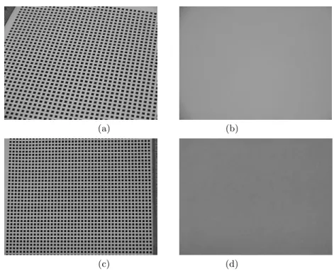 Fig. 7. Two real examples: images of calibration pattern (a,c) and their respective