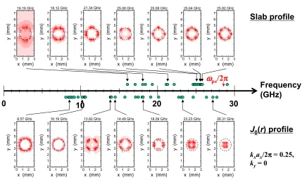 Fig. 5Spatial proﬁles of wave electric ﬁelds in one rectangular lattice of a microplasma array with parameters similar to those in Fig