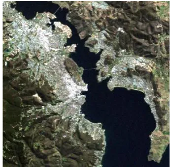 Figure 2-2: Landat TM image of Hobart, Tasmania in visible light (bands 3, 2 and 1). 