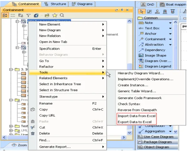 Figure 10 --  The Context Menu of a Class Mapping in the Containment Tree