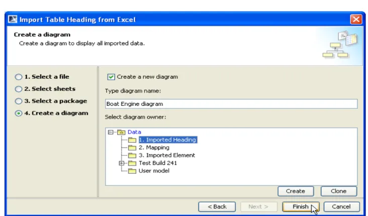Figure 30 --  The Create a Diagram Option Page 11.  In this step, you need to do several things: