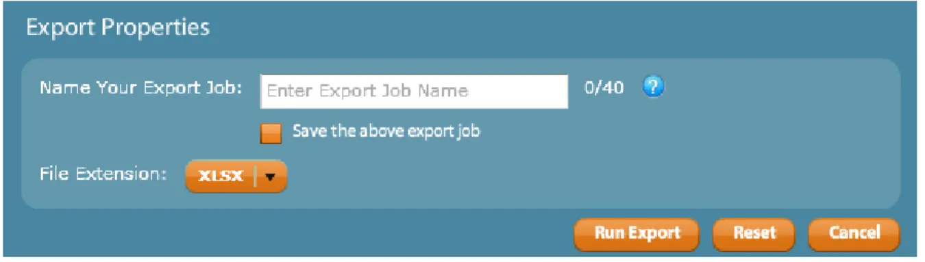 Figure 7 - The last step. Name your job and run the export. 