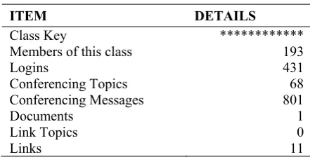 Table 1: Statistics of Class Information 