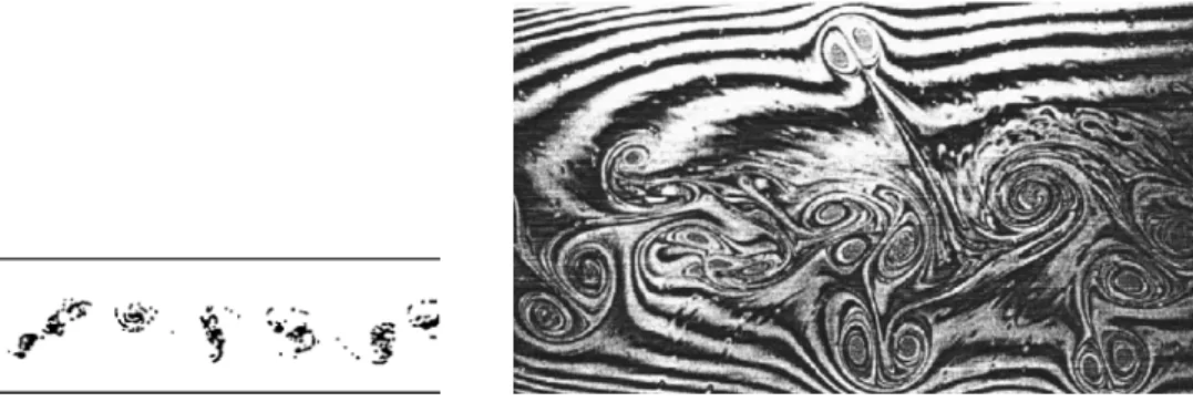 Fig. 1. Simulation of a two-dimensional jet showing the formation of long-lived coherent structures.