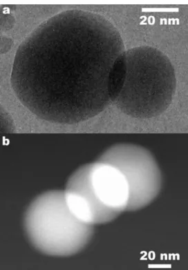 Figure 14: SEM images of Pt on Al 2 O 3  recorded with  secondary (top) and back-scattered electrons (bottom)