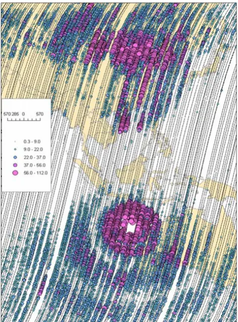 Fig. 4. The averaged SNR distribution during two months of ob-servation for the NWC transmitter (F=19.8 kHz)