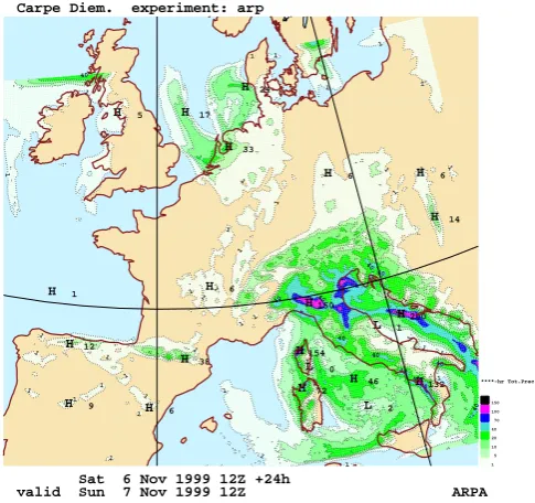 Table 5. 10-m wind-speed bias (m/s) of analyses and 24-h forecastsagainst SHIP observations in the full area.