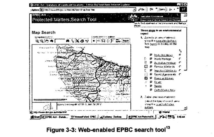 Figure 3-3: Web-enabled EPBC search tool" 