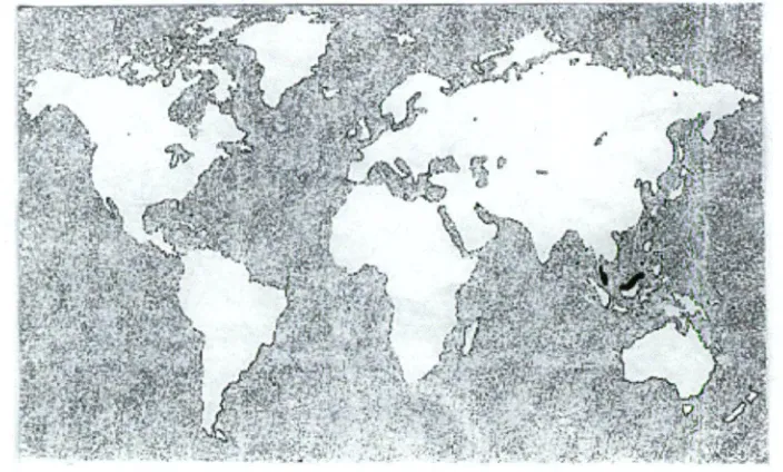 Figure 1.1: Map showing the location of Malaysia (Hew, 1990, p.125) 