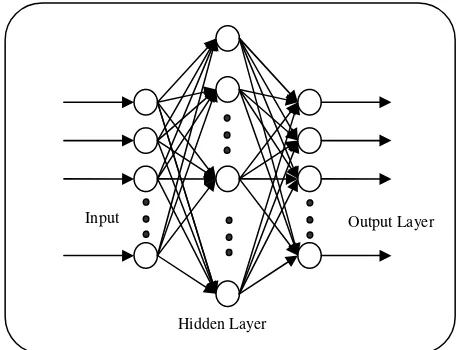 Fig. 1: Perceptron structure with a hidden layer.