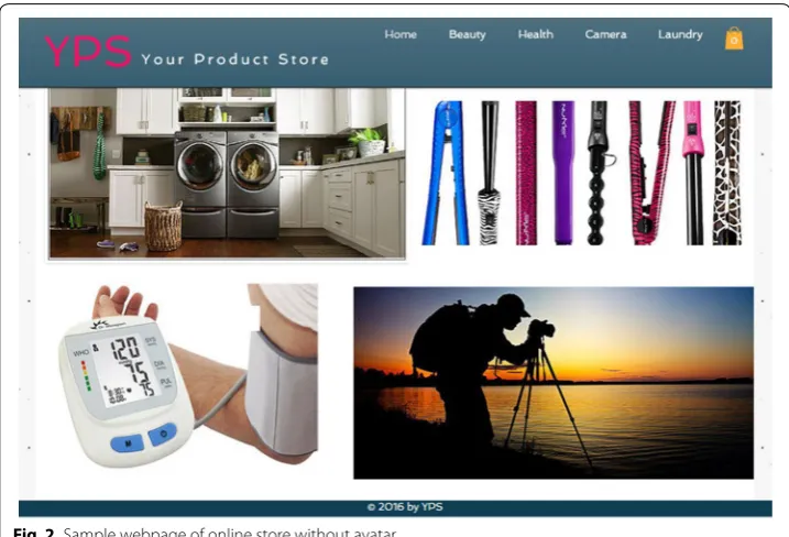 Fig. 2 Sample webpage of online store without avatar