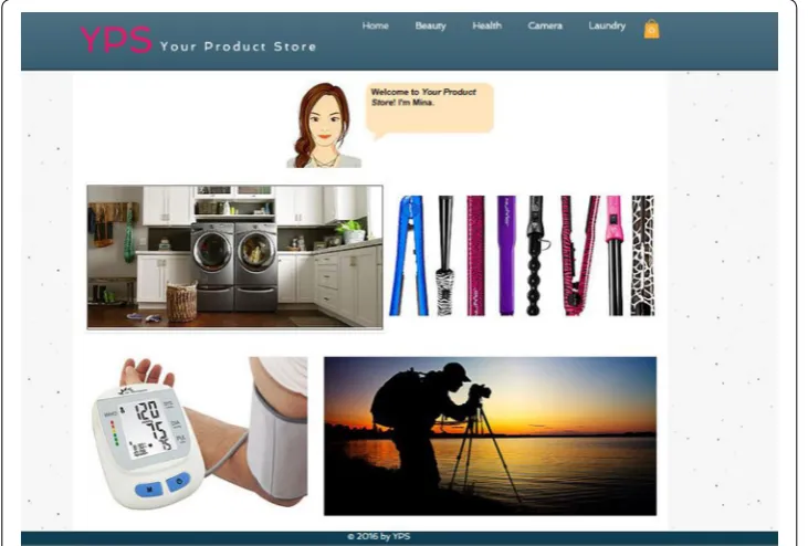 Fig. 1 Sample webpage of online store with avatar