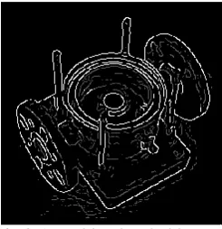 Fig 3.5 Double Threshold Image  Strong edges are interpreted as “certain edges”, and can immediately be included in the final edge image