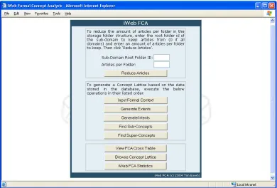 Figure 3.2 – iWeb FCA Main Menu 