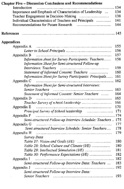 Table 27: Vision and Goals (I/E)  Table 28: School Culture and Climate (YE)  Table 29: Intellectual Stimulation (YE)  