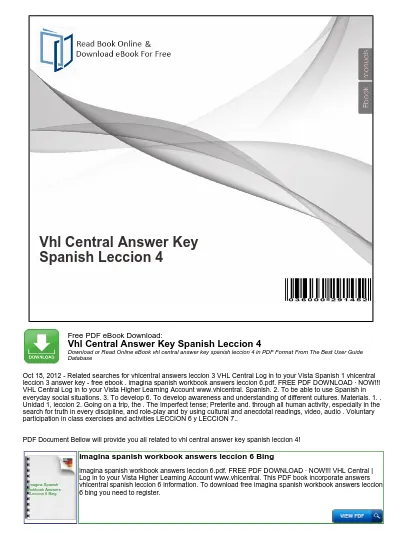 Vhl Central Answer Key Spanish Leccion 4