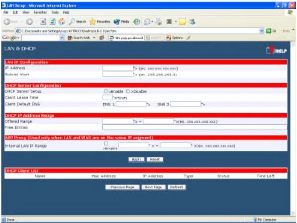Figure 6: LAN &amp; DHCP 