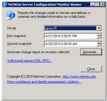 Figure 10: Server Configuration Monitor Viewer main window 