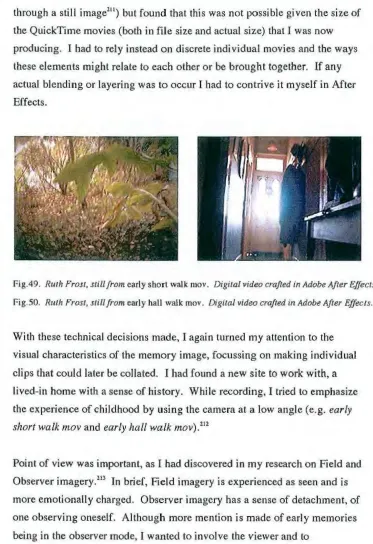 Fig.49. Ruth Frost, still from early short walk mov. Digital video crafted m Adobe After Effects