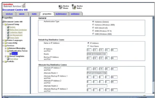 Figure 1: Configuring Kerberos Authentication 