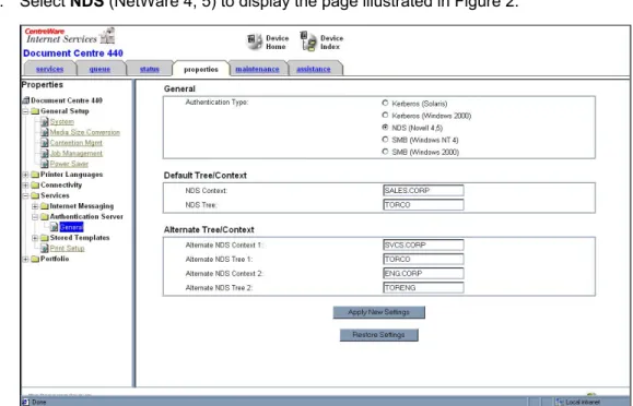 Figure 2: Configuring NDS authentication 