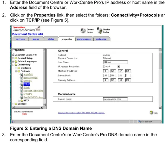 Figure 5: Entering a DNS Domain Name 