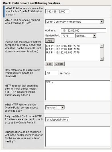 Figure 1.4  Configuring the Load Balancing options