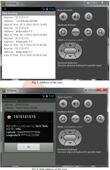 Fig 7. Address of the user. 
