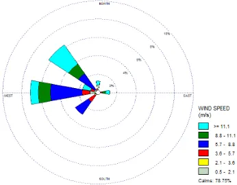 Figure 2: Wind rose during the month of November 2008. 
