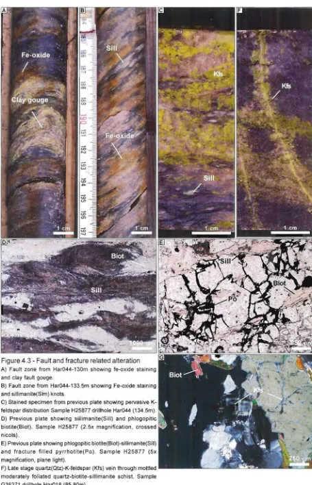 Figure 4.3 - Fault and fracture related alteration