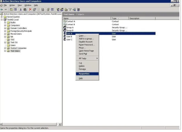 Figure	
  1:	
  Active	
  Directory	
  Users	
  and	
  Computers	
  Tool	
  