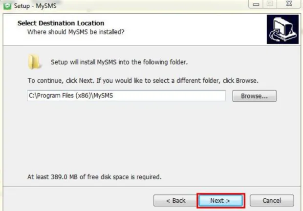 Figure 2-4 Select Destination Location  Step6. Select Start Menu Folder, then click Next