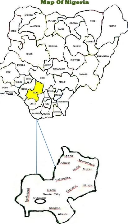 Figure 1. A map of Nigeria showing the study area. 