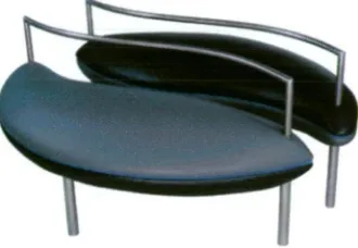 Figure 2.10 Twin Curve Seat (1998) - Leather, foam and stainless steel. 