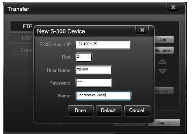 Figure 3.1: FTP Transfer Popup