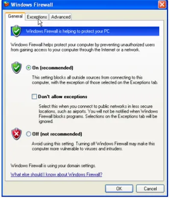 Figure 8: Windows Firewall Dialog 
