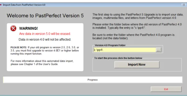 Figure 1-3 Import Data screen
