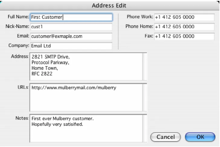 Figure 12 The Address Edit dialog