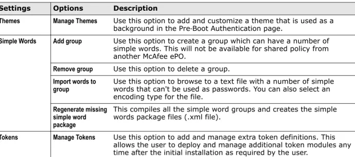 Table 5-3  Server setting policies (continued)